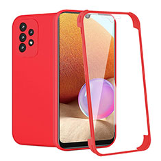 Silikon Hülle Handyhülle Ultra Dünn Flexible Schutzhülle Tasche Vorder und Rückseite 360 Grad Ganzkörper für Samsung Galaxy A32 4G Rot