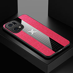 Silikon Hülle Handyhülle Ultra Dünn Flexible Schutzhülle Tasche X01L für Oppo Find X5 Pro 5G Rot