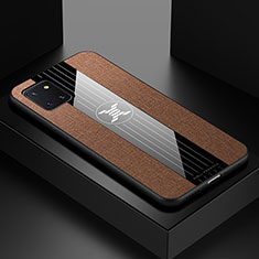 Silikon Hülle Handyhülle Ultra Dünn Flexible Schutzhülle Tasche X01L für Samsung Galaxy A81 Braun