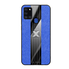 Silikon Hülle Handyhülle Ultra Dünn Flexible Schutzhülle Tasche X02L für Samsung Galaxy A21s Blau