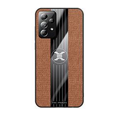 Silikon Hülle Handyhülle Ultra Dünn Flexible Schutzhülle Tasche X02L für Samsung Galaxy A52 4G Braun
