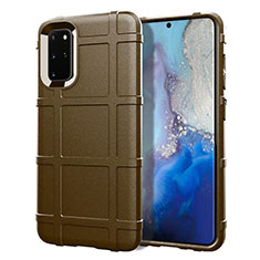 Silikon Hülle Handyhülle Ultra Dünn Schutzhülle 360 Grad Tasche C04 für Samsung Galaxy S20 Plus 5G Braun