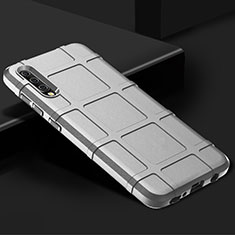 Silikon Hülle Handyhülle Ultra Dünn Schutzhülle 360 Grad Tasche S01 für Samsung Galaxy A70S Silber