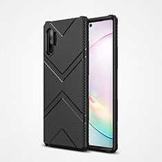 Silikon Hülle Handyhülle Ultra Dünn Schutzhülle 360 Grad Tasche S01 für Samsung Galaxy Note 10 Plus Schwarz