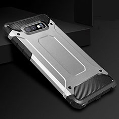 Silikon Hülle Handyhülle Ultra Dünn Schutzhülle 360 Grad Tasche S01 für Samsung Galaxy S10e Silber