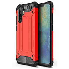 Silikon Hülle Handyhülle Ultra Dünn Schutzhülle 360 Grad Tasche S02 für Huawei P30 Pro New Edition Rot