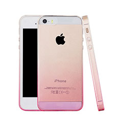 Silikon Hülle Handyhülle Ultra Dünn Schutzhülle Durchsichtig Farbverlauf für Apple iPhone 5 Rosa