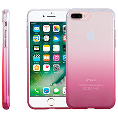 Silikon Hülle Handyhülle Ultra Dünn Schutzhülle Durchsichtig Farbverlauf für Apple iPhone 7 Plus Rosa