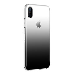 Silikon Hülle Handyhülle Ultra Dünn Schutzhülle Durchsichtig Farbverlauf für Apple iPhone Xs Schwarz