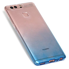 Silikon Hülle Handyhülle Ultra Dünn Schutzhülle Durchsichtig Farbverlauf G01 für Huawei P9 Blau