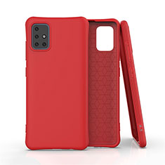 Silikon Hülle Handyhülle Ultra Dünn Schutzhülle Flexible 360 Grad Ganzkörper Tasche C01 für Samsung Galaxy A51 5G Rot