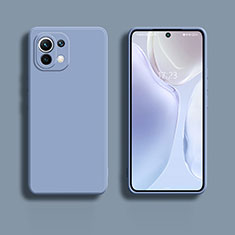 Silikon Hülle Handyhülle Ultra Dünn Schutzhülle Flexible 360 Grad Ganzkörper Tasche C01 für Xiaomi Mi 11 5G Lavendel Grau