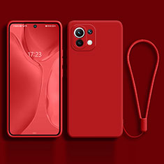 Silikon Hülle Handyhülle Ultra Dünn Schutzhülle Flexible 360 Grad Ganzkörper Tasche C02 für Xiaomi Mi 11 Lite 5G NE Rot
