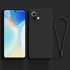 Silikon Hülle Handyhülle Ultra Dünn Schutzhülle Flexible 360 Grad Ganzkörper Tasche C02 für Xiaomi Mi 11 Lite 5G NE Schwarz