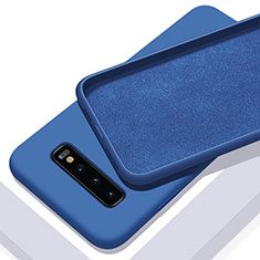Silikon Hülle Handyhülle Ultra Dünn Schutzhülle Flexible 360 Grad Ganzkörper Tasche C03 für Samsung Galaxy S10 Blau