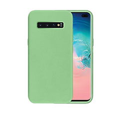 Silikon Hülle Handyhülle Ultra Dünn Schutzhülle Flexible 360 Grad Ganzkörper Tasche C03 für Samsung Galaxy S10 Plus Grün