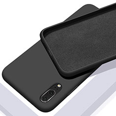 Silikon Hülle Handyhülle Ultra Dünn Schutzhülle Flexible 360 Grad Ganzkörper Tasche C04 für Huawei P20 Schwarz