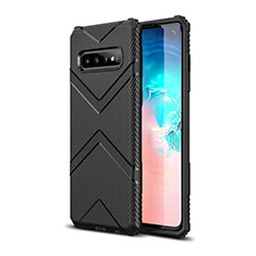 Silikon Hülle Handyhülle Ultra Dünn Schutzhülle Flexible 360 Grad Ganzkörper Tasche C06 für Samsung Galaxy S10 Schwarz