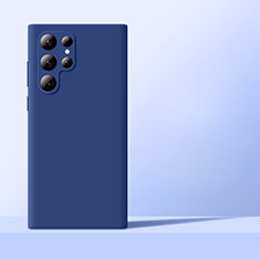 Silikon Hülle Handyhülle Ultra Dünn Schutzhülle Flexible 360 Grad Ganzkörper Tasche D01 für Samsung Galaxy S21 Ultra 5G Blau