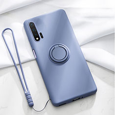 Silikon Hülle Handyhülle Ultra Dünn Schutzhülle Flexible Tasche Silikon mit Magnetisch Fingerring Ständer T01 für Huawei Nova 6 5G Violett