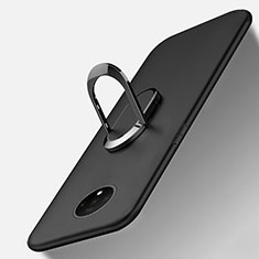 Silikon Hülle Handyhülle Ultra Dünn Schutzhülle Flexible Tasche Silikon mit Magnetisch Fingerring Ständer T01 für OnePlus 7T Schwarz