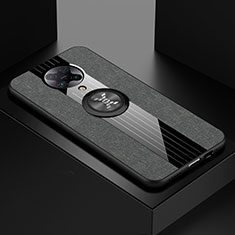 Silikon Hülle Handyhülle Ultra Dünn Schutzhülle Flexible Tasche Silikon mit Magnetisch Fingerring Ständer T01 für Xiaomi Redmi K30 Pro Zoom Grau