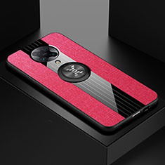 Silikon Hülle Handyhülle Ultra Dünn Schutzhülle Flexible Tasche Silikon mit Magnetisch Fingerring Ständer T01 für Xiaomi Redmi K30 Pro Zoom Pink