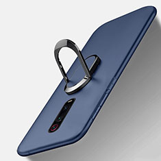 Silikon Hülle Handyhülle Ultra Dünn Schutzhülle Flexible Tasche Silikon mit Magnetisch Fingerring Ständer T03 für Xiaomi Redmi K20 Pro Blau