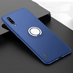 Silikon Hülle Handyhülle Ultra Dünn Schutzhülle Flexible Tasche Silikon mit Magnetisch Fingerring Ständer T05 für Xiaomi Mi A3 Blau