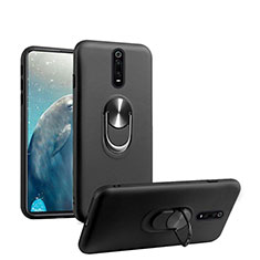 Silikon Hülle Handyhülle Ultra Dünn Schutzhülle Flexible Tasche Silikon mit Magnetisch Fingerring Ständer T08 für Xiaomi Redmi K20 Pro Schwarz