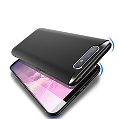 Silikon Hülle Handyhülle Ultra Dünn Schutzhülle S02 für Samsung Galaxy A90 4G Schwarz
