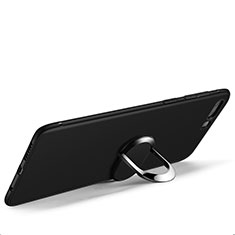 Silikon Hülle Handyhülle Ultra Dünn Schutzhülle Silikon mit Fingerring Ständer A02 für Huawei Honor 9 Premium Schwarz