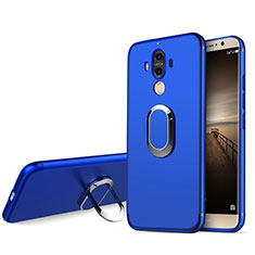 Silikon Hülle Handyhülle Ultra Dünn Schutzhülle Silikon mit Fingerring Ständer A04 für Huawei Mate 9 Blau