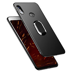 Silikon Hülle Handyhülle Ultra Dünn Schutzhülle Silikon mit Fingerring Ständer für Xiaomi Redmi S2 Schwarz