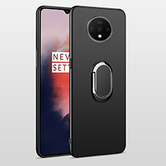 Silikon Hülle Handyhülle Ultra Dünn Schutzhülle Silikon mit Magnetisch Fingerring Ständer für OnePlus 7T Schwarz