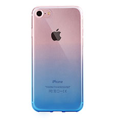 Silikon Hülle Handyhülle Ultra Dünn Schutzhülle Tasche Durchsichtig Farbverlauf G01 für Apple iPhone 7 Blau
