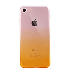 Silikon Hülle Handyhülle Ultra Dünn Schutzhülle Tasche Durchsichtig Farbverlauf G01 für Apple iPhone 7 Gelb