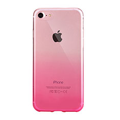 Silikon Hülle Handyhülle Ultra Dünn Schutzhülle Tasche Durchsichtig Farbverlauf G01 für Apple iPhone 7 Rosa
