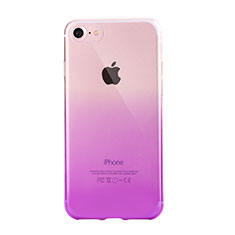 Silikon Hülle Handyhülle Ultra Dünn Schutzhülle Tasche Durchsichtig Farbverlauf G01 für Apple iPhone 7 Violett