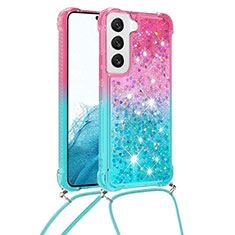 Silikon Hülle Handyhülle Ultra Dünn Schutzhülle Tasche Durchsichtig Farbverlauf Y01B für Samsung Galaxy S23 5G Cyan