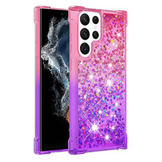 Silikon Hülle Handyhülle Ultra Dünn Schutzhülle Tasche Durchsichtig Farbverlauf Y05B für Samsung Galaxy S23 Ultra 5G Violett