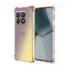 Silikon Hülle Handyhülle Ultra Dünn Schutzhülle Tasche Durchsichtig Transparent Farbverlauf für OnePlus 10 Pro 5G Gelb