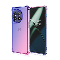 Silikon Hülle Handyhülle Ultra Dünn Schutzhülle Tasche Durchsichtig Transparent Farbverlauf für OnePlus Ace 2 Pro 5G Helles Lila