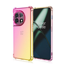 Silikon Hülle Handyhülle Ultra Dünn Schutzhülle Tasche Durchsichtig Transparent Farbverlauf für OnePlus Ace 2 Pro 5G Rosa