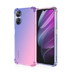 Silikon Hülle Handyhülle Ultra Dünn Schutzhülle Tasche Durchsichtig Transparent Farbverlauf für Realme 10S 5G Blau