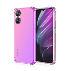 Silikon Hülle Handyhülle Ultra Dünn Schutzhülle Tasche Durchsichtig Transparent Farbverlauf für Realme 10S 5G Pink