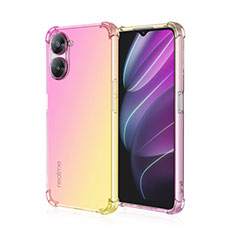 Silikon Hülle Handyhülle Ultra Dünn Schutzhülle Tasche Durchsichtig Transparent Farbverlauf für Realme 10S 5G Rosa