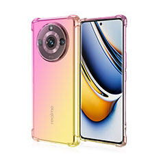 Silikon Hülle Handyhülle Ultra Dünn Schutzhülle Tasche Durchsichtig Transparent Farbverlauf für Realme 11 Pro+ Plus 5G Rosa