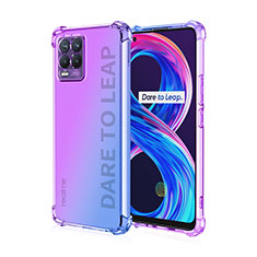 Silikon Hülle Handyhülle Ultra Dünn Schutzhülle Tasche Durchsichtig Transparent Farbverlauf für Realme 8 Pro Helles Lila