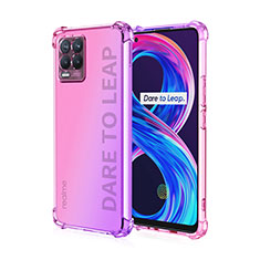 Silikon Hülle Handyhülle Ultra Dünn Schutzhülle Tasche Durchsichtig Transparent Farbverlauf für Realme 8 Pro Pink